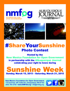 #ShareYourSunshine Photo Contest Hosted by the New Mexico Foundation for Open Government in partnership with the Albuquerque Journal