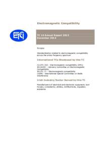 Electromagnetic Compatibility  TC 16 Annual Report 2013 DecemberScope