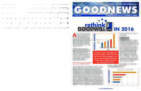 Rappahannock Goodwill Industries  GOODNEWS CHANGING LIVES  SPRING 2016