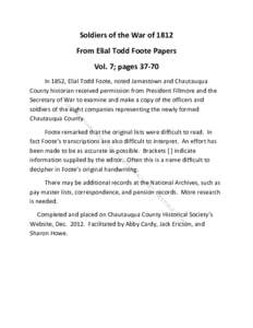 Microsoft Word - Elial Todd Foote Papers.doc