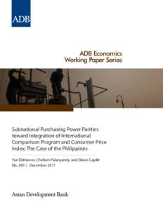 ADB Economics Working Paper Series Subnational Purchasing Power Parities toward Integration of International Comparison Program and Consumer Price
