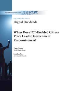 world development report  BACKGROUND PAPER Digital Dividends When Does ICT-Enabled Citizen