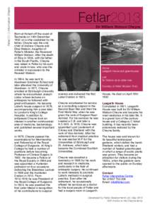 Fetlar2013 Information Sheets  Fetlar2013 Sir William Watson Cheyne  Born at Hobart off the coast of