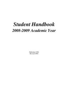 Student Handbook[removed]Academic Year Published 1990 Revised 2004
