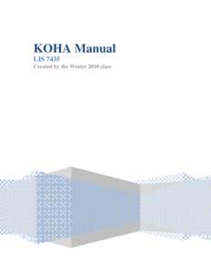 Microsoft Word - KOHA Manual Compiled for Winter 2010.doc