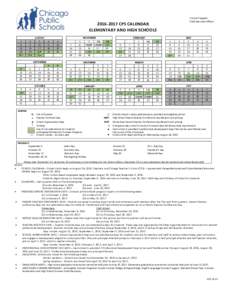 Forrest Claypool Chief Executive OfficerCPS CALENDAR ELEMENTARY AND HIGH SCHOOLS 1