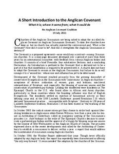 A Short Introduction to the Anglican Covenant