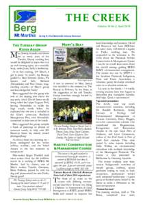 THE CREEK Volume 19 No 2, April 2015 Caring for the Balcombe Estuary Reserves ?-  MARY’S SEAT