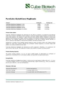 PureCube Glutathione MagBeads Product Catalog No.  Package size