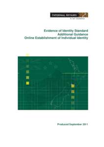 Evidence of Identity Standard Additional Guidance Online Establishment of Individual Identity Produced September 2011