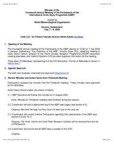 Minutes of the IABP:23 PM Minutes of the Fourteenth Annual Meeting of the Participants of the