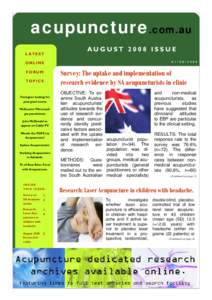 acupuncture.com.au LATEST AUGUST 2008 ISSUE0 8