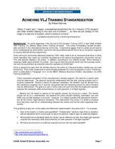 Microsoft Word - Achieving VLJ Trng Standardization, 4 Dec 06.doc