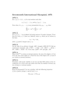 Seventeenth International Olympiad, [removed]Let xi , yi (i = 1, 2, ..., n) be real numbers such that x1 ≥ x2 ≥ · · · ≥ xn and y1 ≥ y2 ≥ · · · ≥ yn . Prove that, if z1 , z2 , · · · , zn is any pe