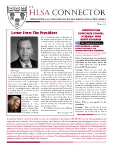 THE  HLSA CONNECTOR Newsletter of the Harvard Law School Association of New Jersey Winter[removed]