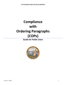 THE CALIFORNIA PUBLIC UTILITIES COMMISSION  Compliance with Ordering Paragraphs (COPs)