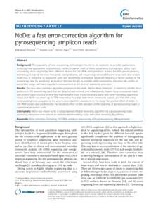 NoDe: a fast error-correction algorithm for pyrosequencing amplicon reads