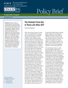 Policy Brief  Foreign Policy Program November[removed]Summary: Recent events in
