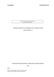 Unclassified  OCDE/GDCancels & replaces the same document: sent on OLIS 04-Jul-1997