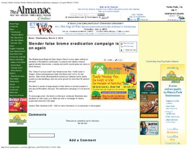 Almanac Online Almanac Online: Slender false brome eradication campaign is on again (March 3, 2010)