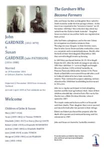 The Gardners Who Became Farmers John GARDNER) &