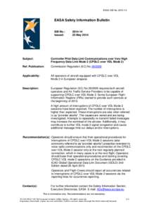 EASA SIB No: [removed]EASA Safety Information Bulletin SIB No.: Issued: