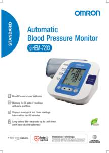 STANDARD  Automatic Blood Pressure Monitor HEM-7203