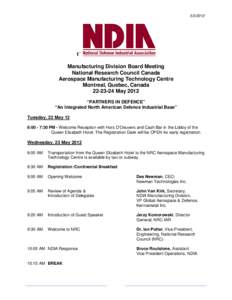 NDIA Manufacturing Division Meeting