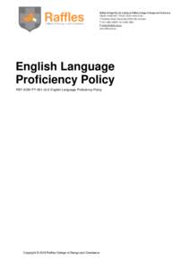 English Language Proficiency Policy