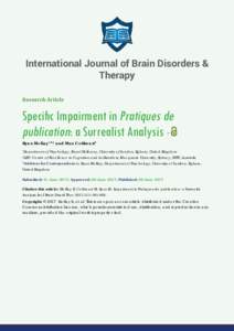 Specific Impairment in Pratiques de publication: a Surrealist Analysis