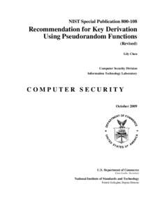 NIST SP[removed]Recommendation for Key Derivation Using Pseudorandom Functions (Revised)