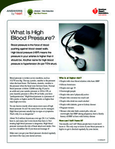 ANSWERS  by heart Lifestyle + Risk Reduction High Blood Pressure
