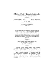 United States Court of Appeals FOR THE DISTRICT OF COLUMBIA CIRCUIT Argued December 3, 2014  Decided April 3, 2015