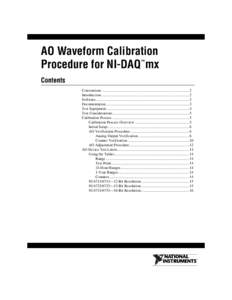 AO Waveform Calibration Procedure for NI-DAQmx - National Instruments