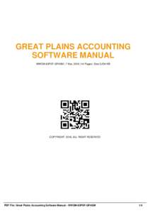 GREAT PLAINS ACCOUNTING SOFTWARE MANUAL WWOM-83PDF-GPASM | 7 Mar, 2016 | 44 Pages | Size 2,294 KB COPYRIGHT 2016, ALL RIGHT RESERVED