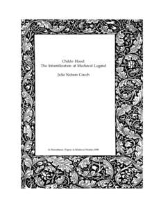 Childe Hood: The Infantilization of Medieval Legend Julie Nelson Couch In Parentheses: Papers in Medieval Studies 1999