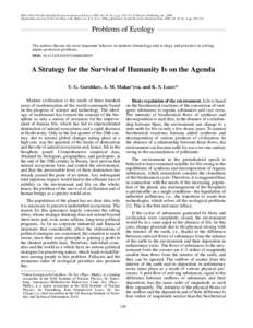 ISSN, Herald of the Russian Academy of Sciences, 2006, Vol. 76, No. 2, pp. 139–143. © Pleiades Publishing, Inc., 2006. Original Russian Text © V.G. Gorshkov, A.M. Makar’eva, K.S. Losev, 2006, published in