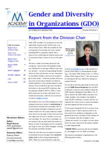 Page 1  Gender and Diversity in Organizations (GDO) Volume XVII Issue 3