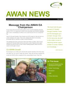 AWAN NEWS Dec 2014 African Women Agribusiness Network Newsletter  Message from the AWAN EA