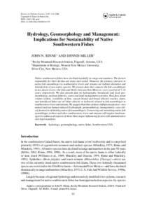 Reviews in Fisheries Science, 14:91–110, 2006 Copyright © Taylor & Francis Inc. ISSN: print DOI:   Hydrology, Geomorphology and Management: