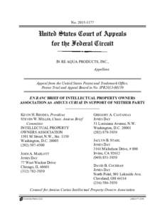 NoUnited States Court of Appeals for the Federal Circuit IN RE AQUA PRODUCTS, INC., Appellant.
