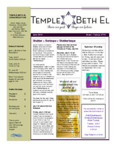 TEMPLE BETH EL CONGREGATION 800 N. Palafox Street Pensacola, Florida[removed]3321 Joel Fleekop, Rabbi