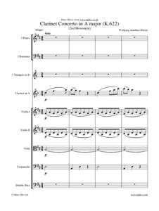 Sheet Music from www.mfiles.co.uk  Clarinet Concerto in A major (K.622) ¡ ## 3 & 4