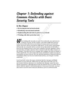 AL  Chapter 1: Defending against Common Attacks with Basic Security Tools ✓ Identifying external attack methods