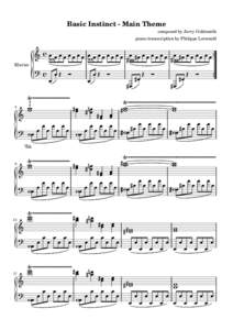 Basic Instinct - Main Theme composed by Jerry Goldsmith piano transcription by Philippe Lernould Klavier