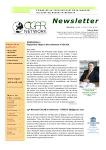 Comparative International Governmental Accounting Research Network Newsletter May 2010, Volume 1, Issue 1 (new series) Editorial Board