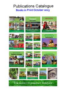 Publications Catalogue Books in Print October 2013 The Green Economics Institute  Economics: Best Sellers