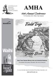 18th Annual Conference 7-10 NovemberWaihi, New Zealand Field Trip  Guide Book