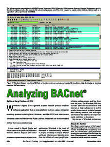 BACnet / Communication / Wireshark / Pcap / Promiscuous mode / Zx Sniffer / Software / Building automation / GTK+