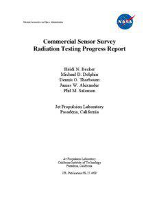 National Aeronautics and Space Administration  Commercial Sensor Survey